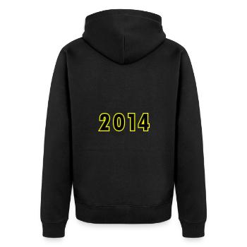 2014 Jahr Geburtstag - Unisex Premium Bio Zip Hoodie - Schwarz - Hinten - Nico (187cm)