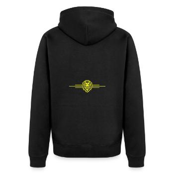 Löwe Symbol König Krone - Unisex Premium Bio Zip Hoodie - Schwarz - Hinten - Nico (187cm)