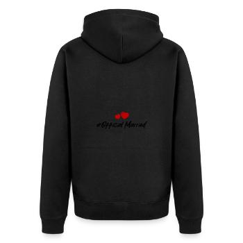 Married Wedding Heart - Unisex Premium Organic Zip Hoodie - black - Back - Nico (187cm)
