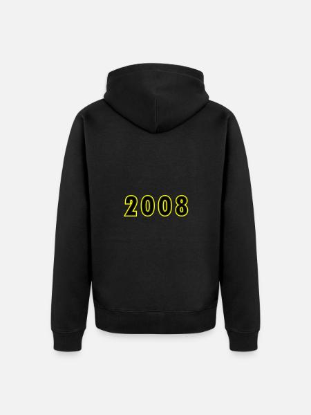 2008 Year Birthday - Unisex Premium Organic Zip Hoodie - black