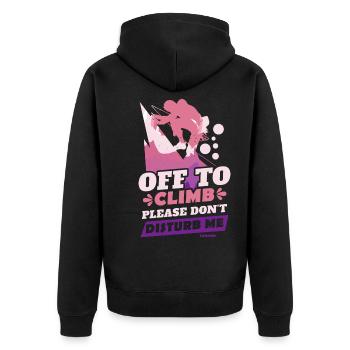 Klettern Berg Alpen Natur Klettersport Geschenk - Unisex Premium Bio Zip Hoodie - Schwarz - Hinten - Nico (187cm)