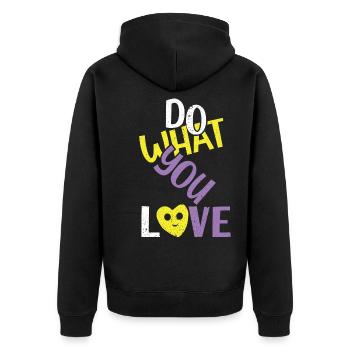 Do What you Love Mindset Freedom - Unisex Premium Organic Zip Hoodie - black - Back - Nico (187cm)
