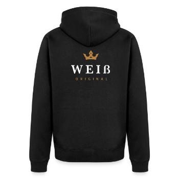 Logo de la famille original blanc - Veste à capuche bio Premium Unisexe - noir - Dos - Nico (187cm)