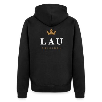 Logo original de la famille Lau - Veste à capuche bio Premium Unisexe - noir - Dos - Nico (187cm)