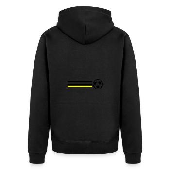 Fussball Symbol Deutschland - Unisex Premium Bio Zip Hoodie - Schwarz - Hinten - Nico (187cm)