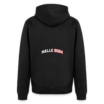 Malle 2024 Palme Mallorca - Unisex Premium Bio Zip Hoodie - Schwarz - Hinten - Nico (187cm)