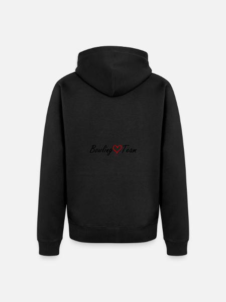 Bowling Team Herz - Unisex Premium Bio Zip Hoodie - Schwarz