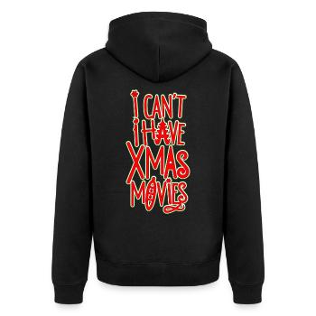 Ich kann keine Weihnachtsfilme haben - Unisex Premium Bio Zip Hoodie - Schwarz - Hinten - Nico (187cm)