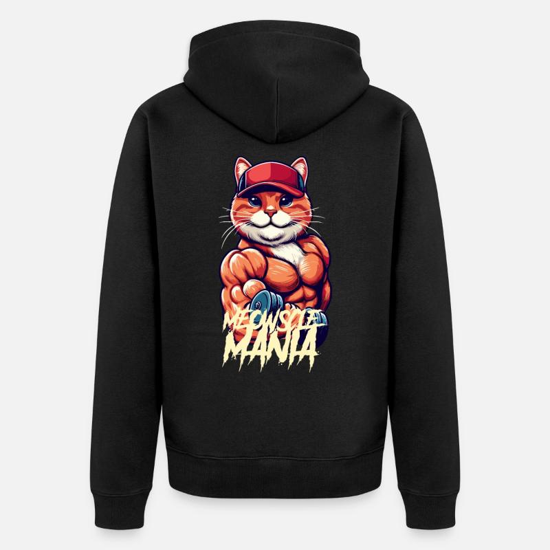 Miaousscle Mania - Veste à capuche bio Premium Unisexe - noir