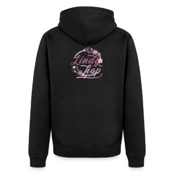 Lindy Hop Dance Vintage - Unisex Premium Bio Zip Hoodie - Schwarz - Hinten - Nico (187cm)