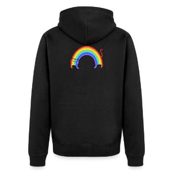 Chat arc en ciel - Veste à capuche bio Premium Unisexe - noir - Dos - Nico (187cm)