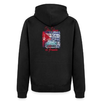 Salsa Cubana in Frankreich - Salsa dance clothes - Unisex Premium Bio Zip Hoodie - Schwarz - Hinten - Nico (187cm)