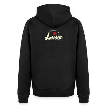 Christian Proverbs Do Everything in Love - Unisex Premium Organic Zip Hoodie - black - Back - Nico (187cm)