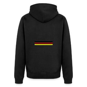 Germany Linie Deutschland Team - Unisex Premium Bio Zip Hoodie - Schwarz - Hinten - Nico (187cm)
