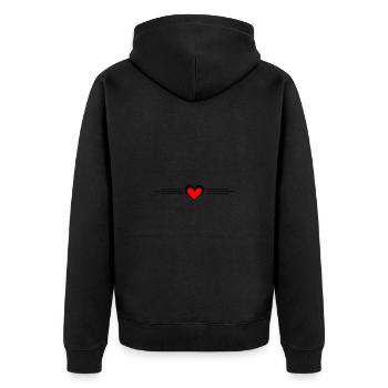 Icône de ligne de cœur - Veste à capuche bio Premium Unisexe - noir - Dos - Nico (187cm)