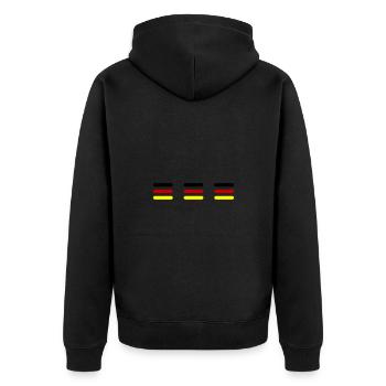 Germany Linie Deutschland Team - Unisex Premium Bio Zip Hoodie - Schwarz - Hinten - Nico (187cm)