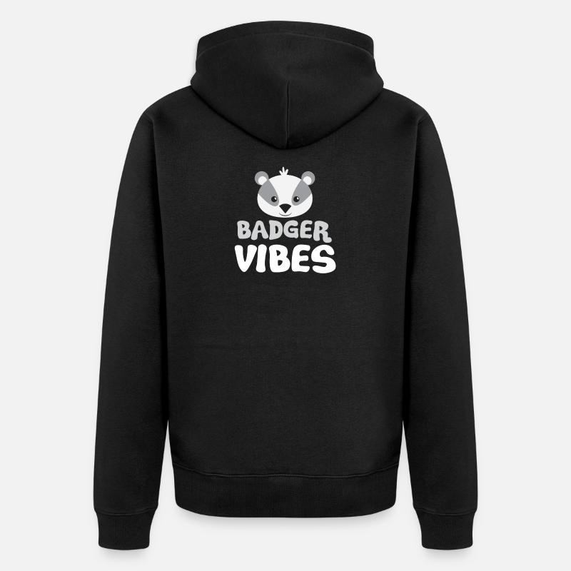Badger vibes - Unisex Premium Organic Zip Hoodie - black