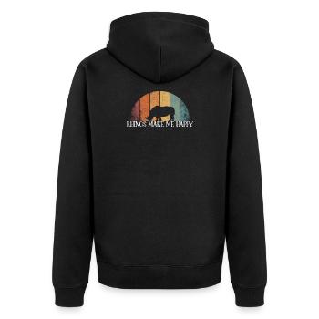Rhinocéros Faire Moi Heureux - Veste à capuche bio Premium Unisexe - noir - Dos - Nico (187cm)