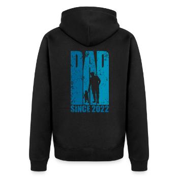 DAD SINCE 2022 DAD-TO-BE - Unisex Premium Organic Zip Hoodie - black - Back - Nico (187cm)