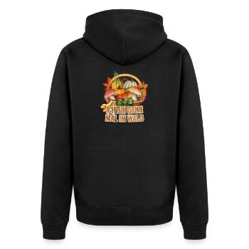 Pilzsammler - Unisex Premium Bio Zip Hoodie - Schwarz - Hinten - Nico (187cm)