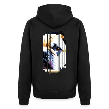 Frenchie Chien bouledogue français - Veste à capuche bio Premium Unisexe - noir - Dos - Nico (187cm)