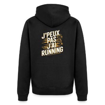 J'peux pas j'ai running - Veste à capuche bio Premium Unisexe - noir - Dos - Nico (187cm)