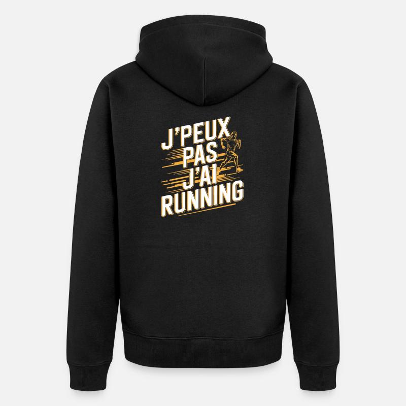 J'peux pas j'ai running - Veste à capuche bio Premium Unisexe - noir