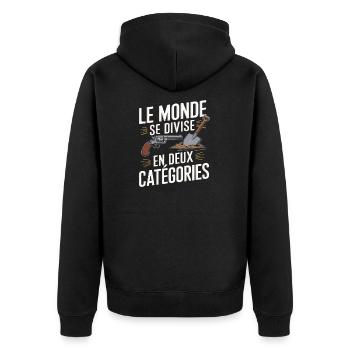 Le monde se divise en deux catégories - Veste à capuche bio Premium Unisexe - noir - Dos - Nico (187cm)
