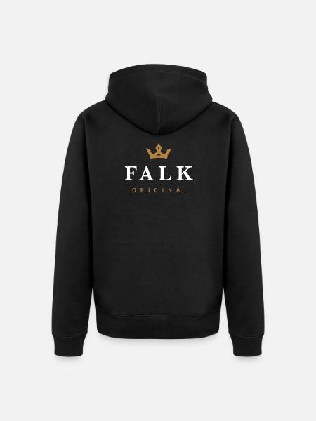 Falk Original Family Logo - Unisex Premium Organic Zip Hoodie - black