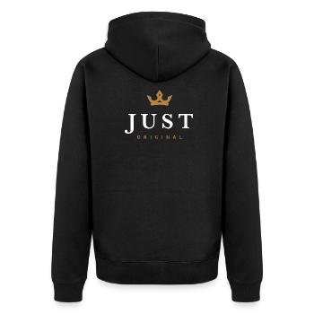 Logo de famille original - Veste à capuche bio Premium Unisexe - noir - Dos - Nico (187cm)