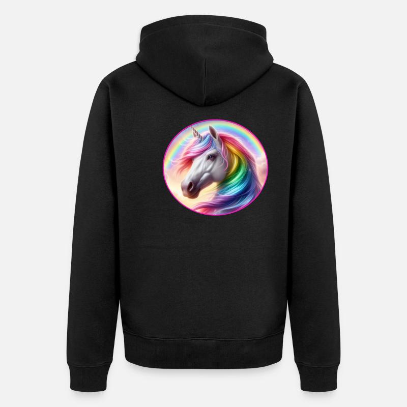 Licorne2 - Veste à capuche bio Premium Unisexe - noir