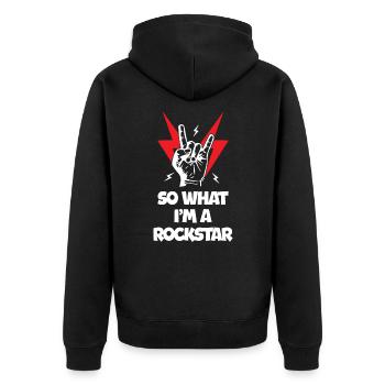Alors ce que je suis Rockstars - Veste à capuche bio Premium Unisexe - noir - Dos - Nico (187cm)