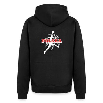 Polen, mein Land! - Unisex Premium Bio Zip Hoodie - Schwarz - Hinten - Nico (187cm)