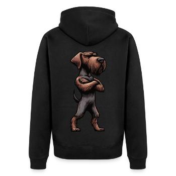 Allemand à poil dur Propriétaire allemand à poil dur - Veste à capuche bio Premium Unisexe - noir - Dos - Nico (187cm)