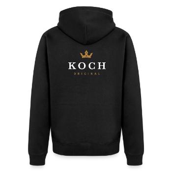 Logo original de la famille Koch - Veste à capuche bio Premium Unisexe - noir - Dos - Nico (187cm)