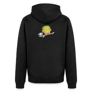 Speedturtle - Die schnellste Schilkröte der Welt - Unisex Premium Bio Zip Hoodie - Schwarz - Hinten - Nico (187cm)