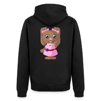 DOE mignon de bande dessinée - Veste à capuche bio Premium Unisexe - noir - Dos - Nico (187cm)