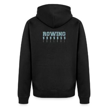 Rowing Paddle Rowing Vintage - Unisex Premium Organic Zip Hoodie - black - Back - Nico (187cm)