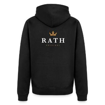 Logo original de la famille Rath - Veste à capuche bio Premium Unisexe - noir - Dos - Nico (187cm)