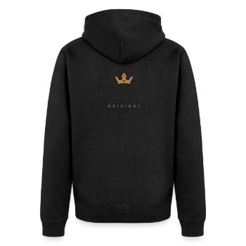 Bahr Original Familienlogo - Unisex Premium Bio Zip Hoodie - Schwarz - Hinten - Nico (187cm)
