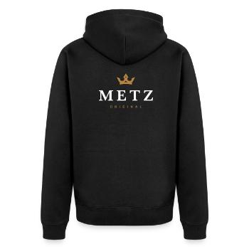 Logo original de la famille Metz - Veste à capuche bio Premium Unisexe - noir - Dos - Nico (187cm)