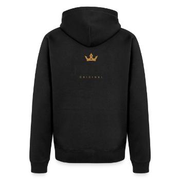 Logo de la famille John Original - Veste à capuche bio Premium Unisexe - noir - Dos - Nico (187cm)