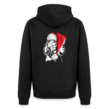 Santa Dachshund Teckel Chiens de Noël Wilsigns - Veste à capuche bio Premium Unisexe - noir - Dos - Nico (187cm)