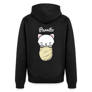 Taquitos cat hangover kitten meow gift babe - Unisex Premium Organic Zip Hoodie - black - Back - Nico (187cm)