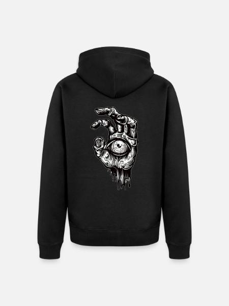 Hand Eye Dead - Unisex Premium Organic Zip Hoodie - black