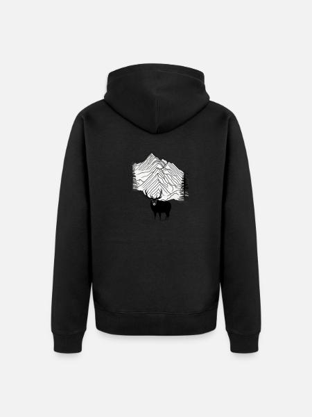 Moderne Natur - Unisex Premium Bio Zip Hoodie - Schwarz