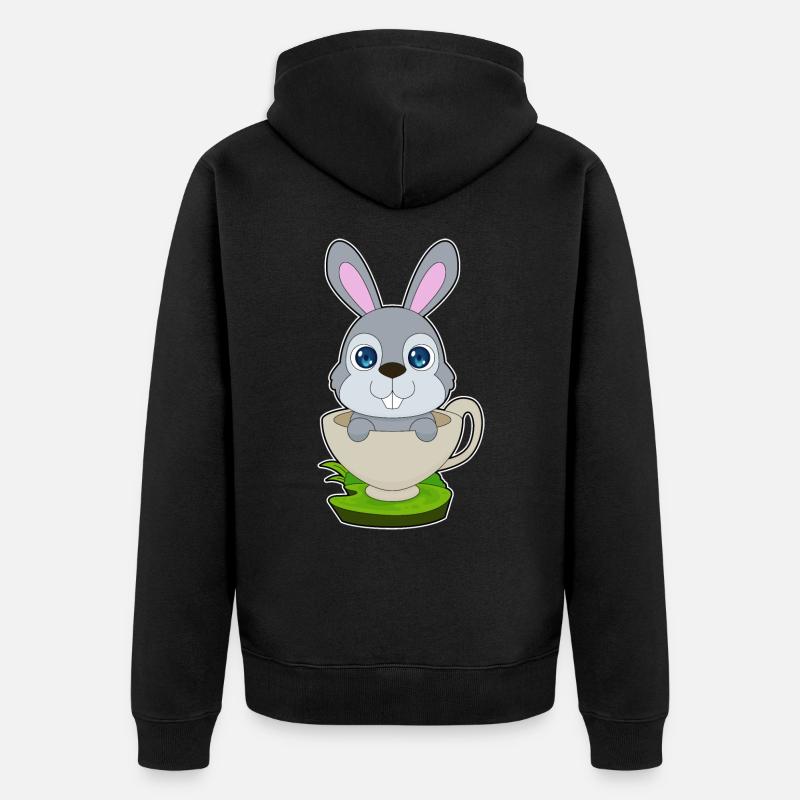 Mug lapin - Veste à capuche bio Premium Unisexe - noir