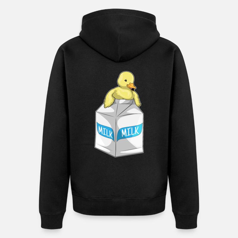 Lait de canard - Veste à capuche bio Premium Unisexe - noir