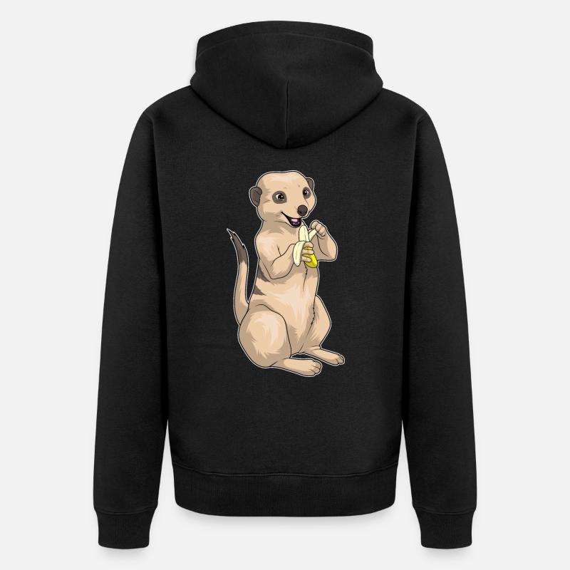 Suricate Banane - Veste à capuche bio Premium Unisexe - noir