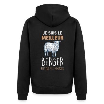 Le meilleur berger de moutons cadeau métier - Veste à capuche bio Premium Unisexe - noir - Dos - Nico (187cm)